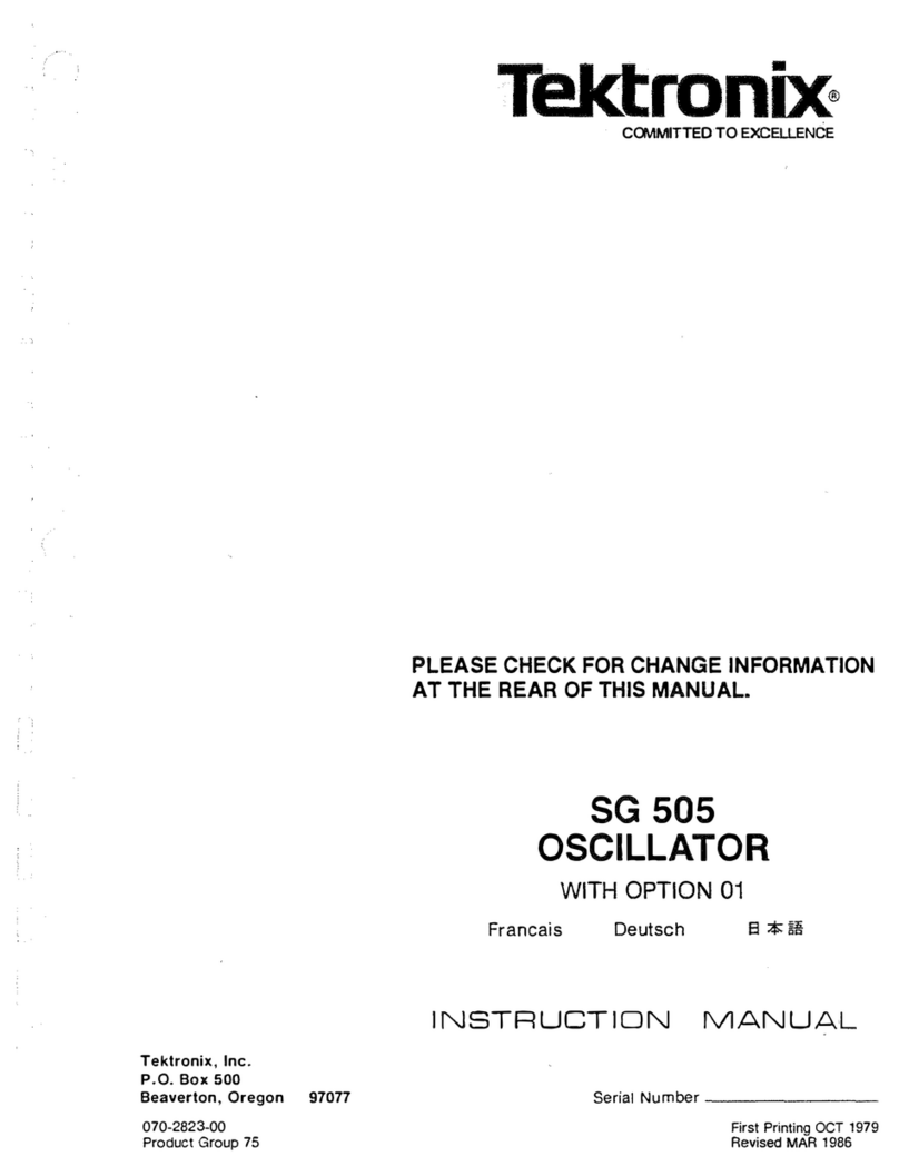 Tektronix SG 505 User manual