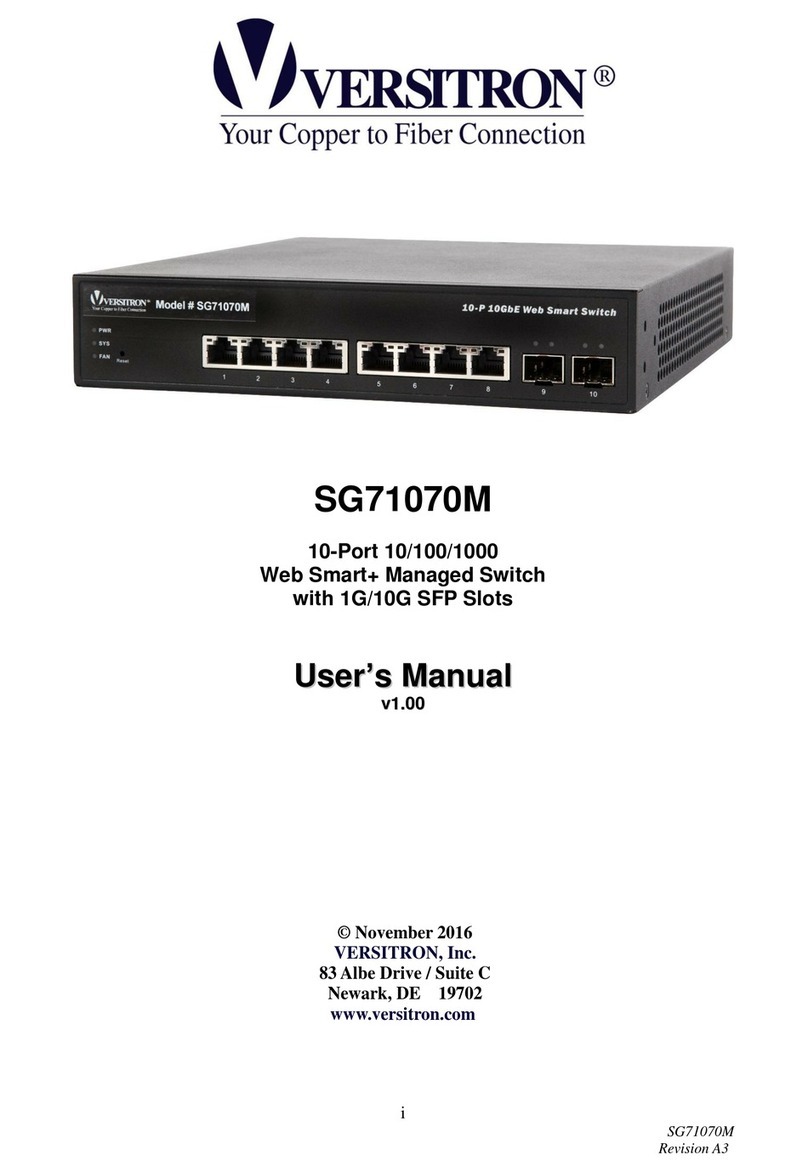 Versitron Web Smart+ SG71070M User manual