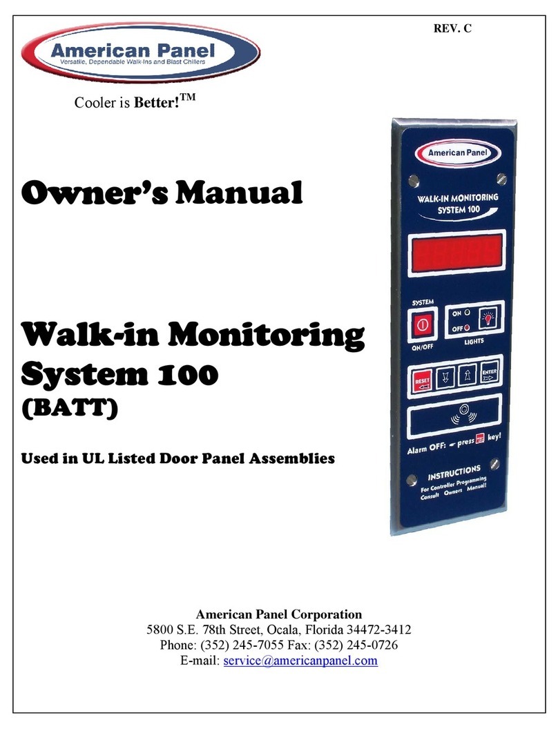 American Panel Walk-in Monitoring System 100 owner's manual