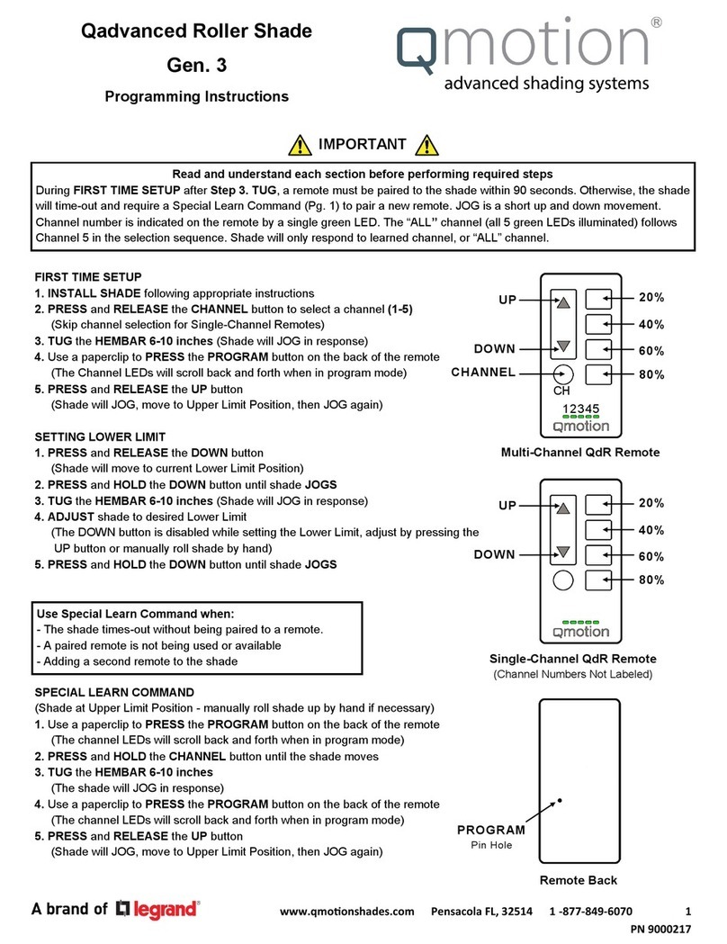 LEGRAND QMotion Programming instructions LEGRAND QMotion Programming instructions