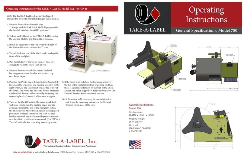TAKE-A-LABEL TAL-750HD-18 operating instructions TAKE-A-LABEL TAL-750HD-18 operating instructions