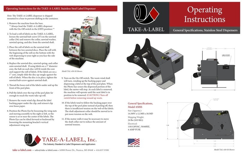TAKE-A-LABEL TAL-450-SS operating instructions
