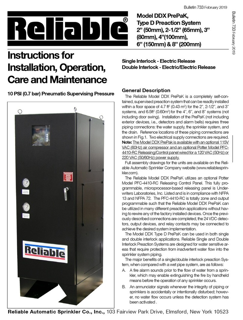 Reliable DDX PrePaK Instructions for installation, operation care and maintenance