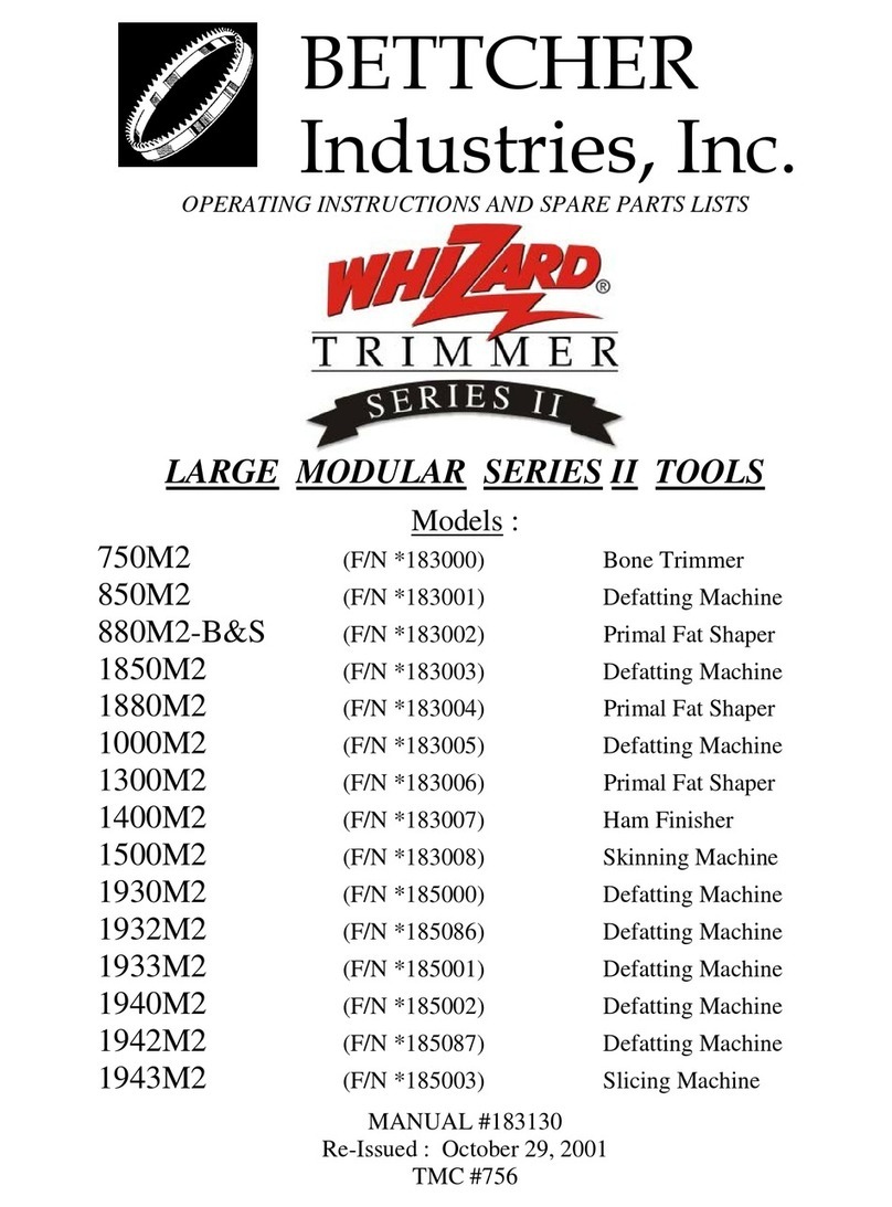 BETTCHER INDUSTRIES Whizard Trimmer II Series Operating instructions and spare parts lists BETTCHER INDUSTRIES Whizard Trimmer II Series Operating instructions and spare parts lists