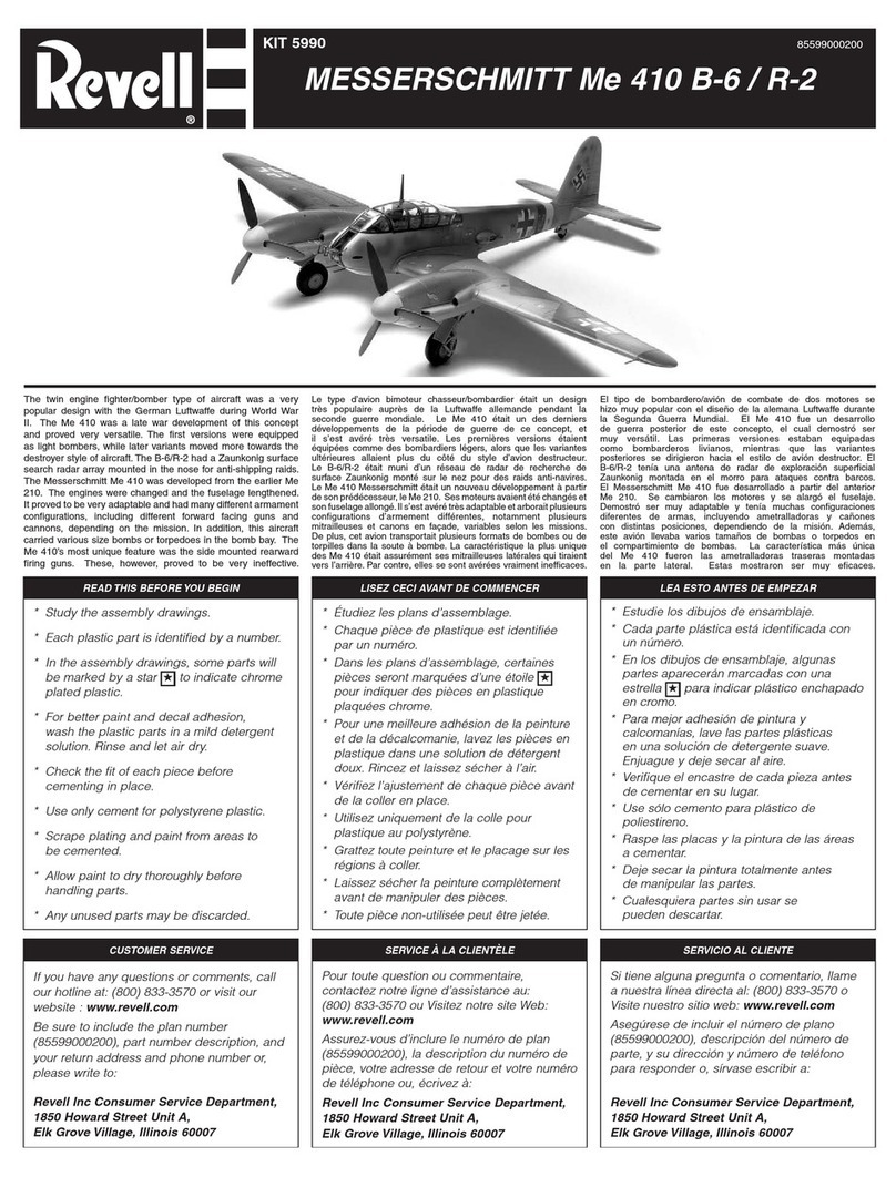 REVELL MESSERSCHMITT Me 410 B-6 / R-2 User manual