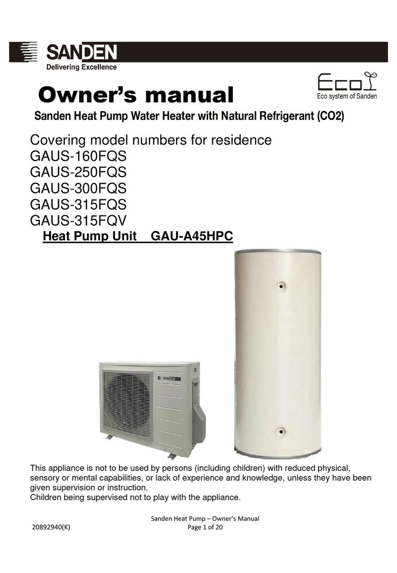 Sanden GAUS-160FQS owner's manual