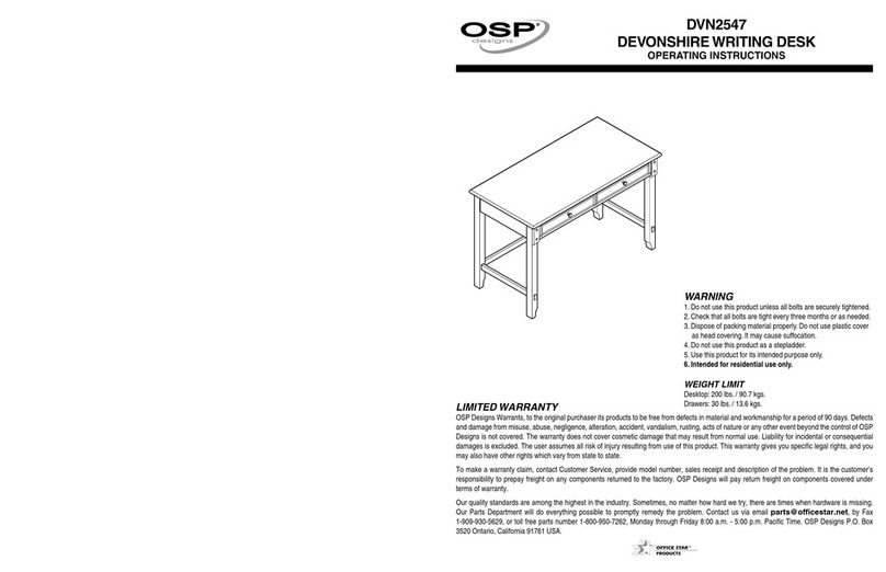 OSP Designs DEVONSHIRE WRITING DESK DVN2547 operating instructions OSP Designs DEVONSHIRE WRITING DESK DVN2547 operating instructions
