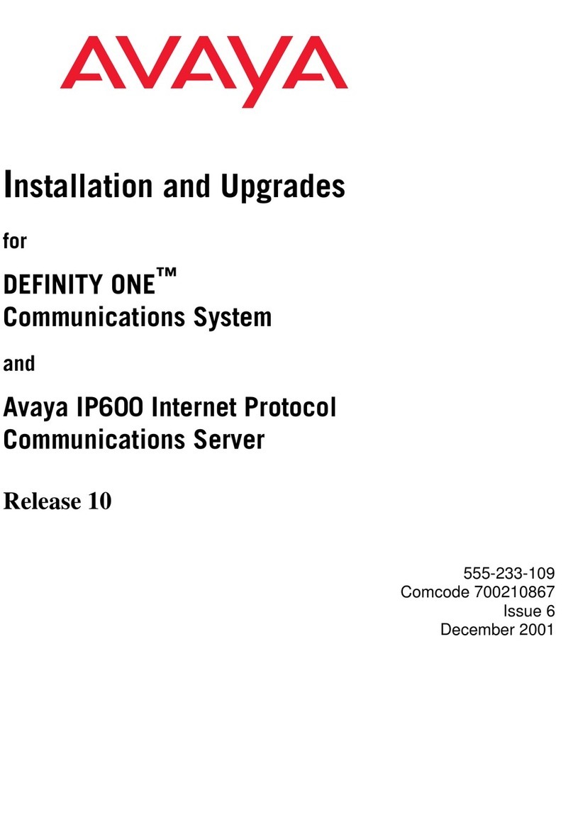 Avaya Definity Enterprise Communications Server Installation and upgrades