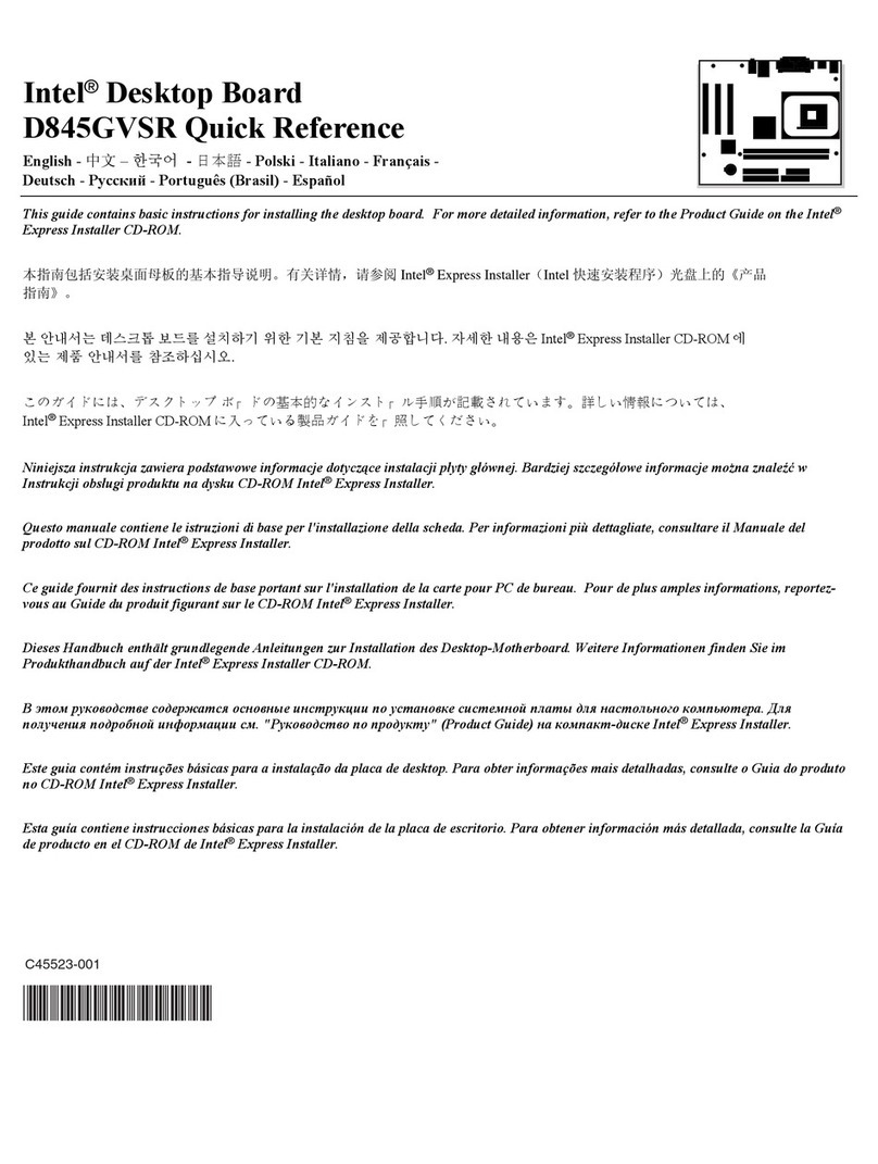 Intel D845GVSR - Desktop Board Motherboard User manual