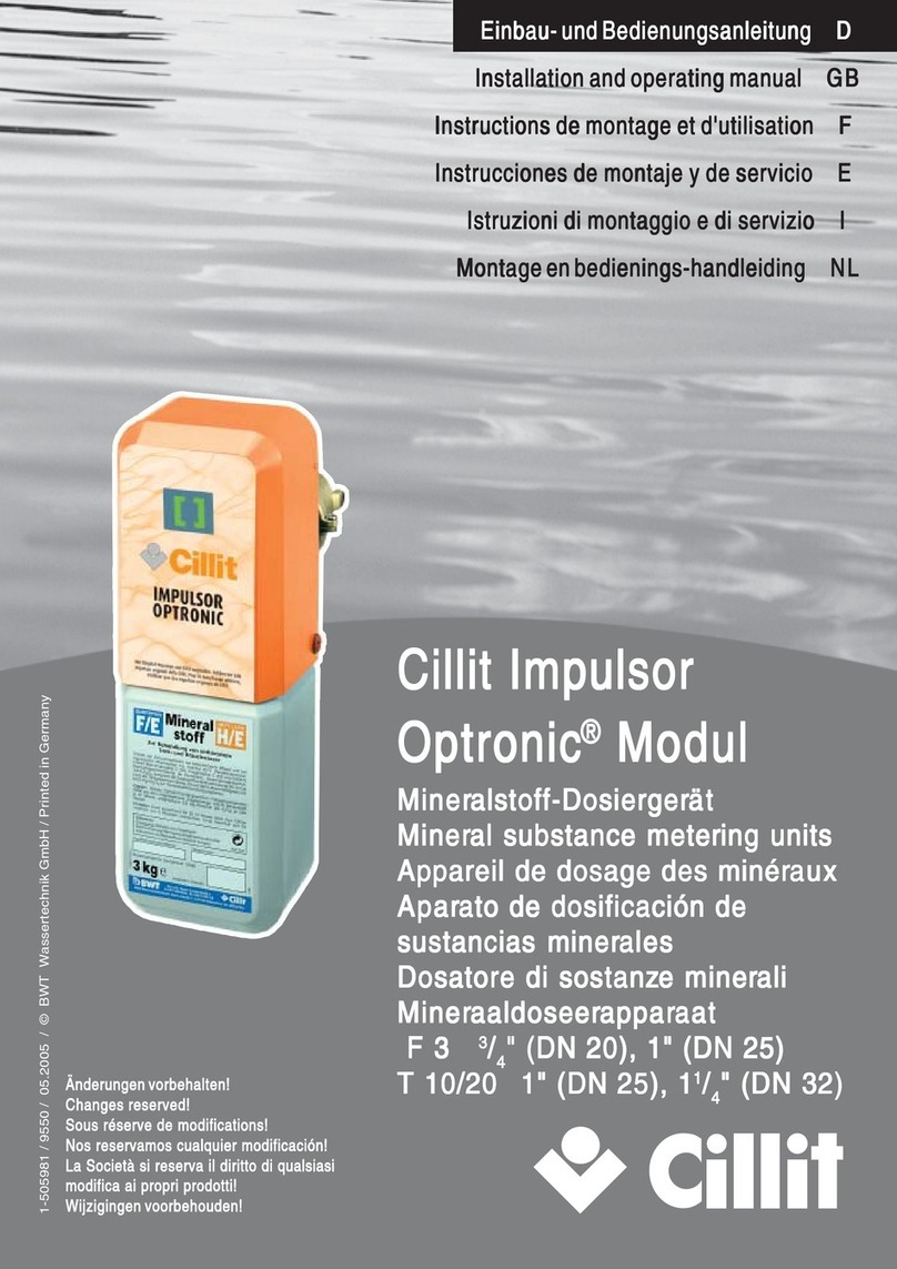 Cillit Impulsor Optronic T3 Installation and operating manual
