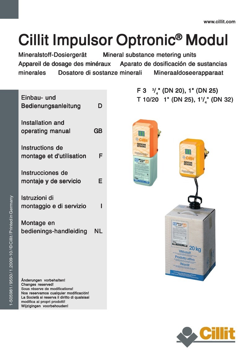 Cillit Impulsor Optronic F3 Installation and operating manual