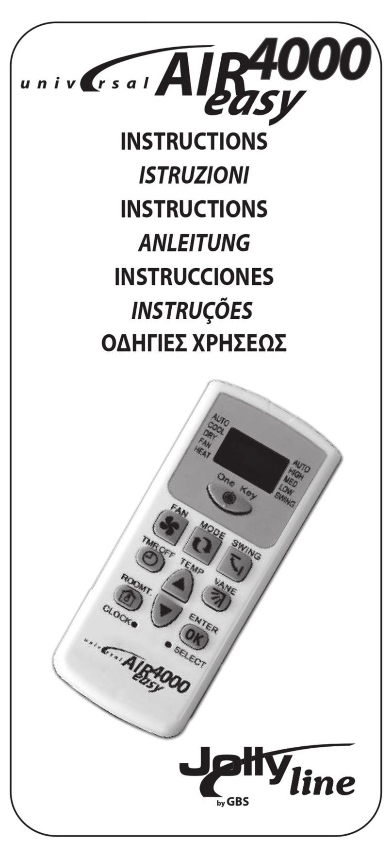 GBS Jolly line Universal AIR 4000 easy User manual