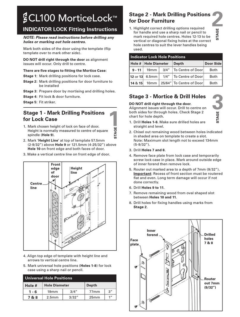 Cavity Sliders CL100 Mortice Lock Fitting instructions