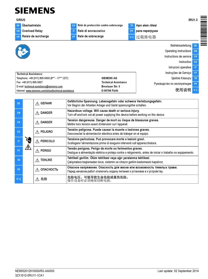 Siemens SIRIUS 3RU1.3 User manual