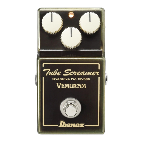 Ibanez Vemuram Tube Screamer Overdrive Pro TSV808 User manual Ibanez Vemuram Tube Screamer Overdrive Pro TSV808 User manual