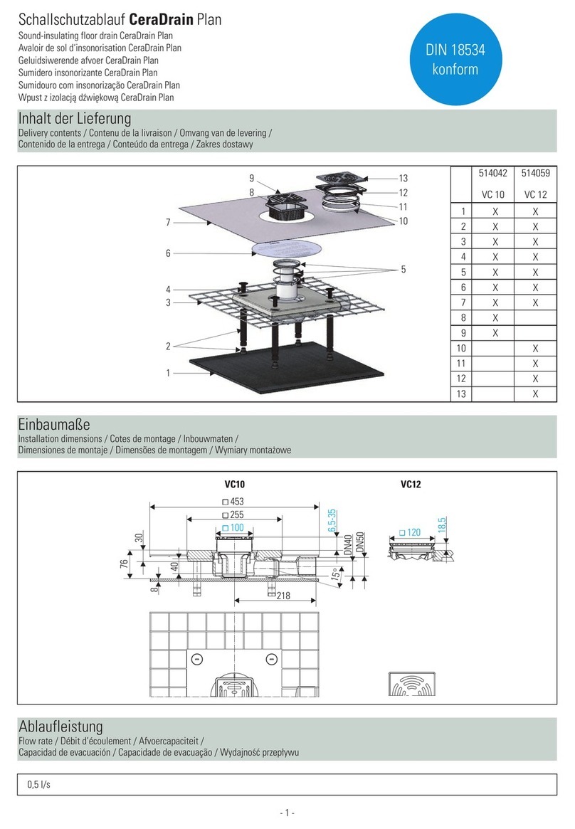 Dallmer CeraDrain Plan VC 10 User manual