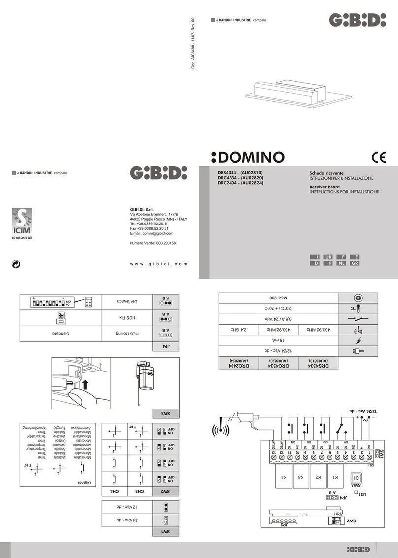 Bandini GI.BI.DI DOMINO Series Instructions for installations