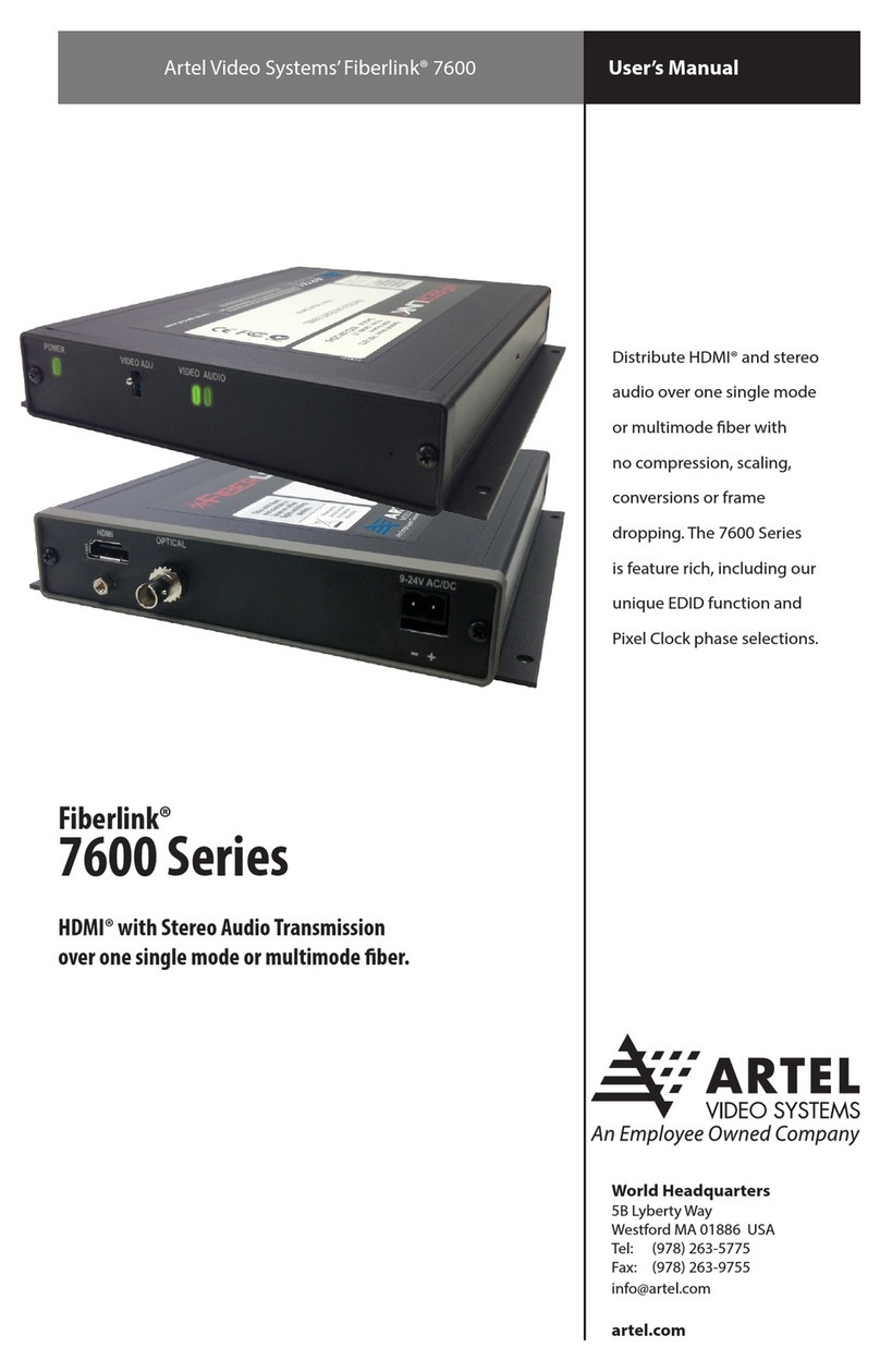 Artel Fiberlink 7600 Series user manual