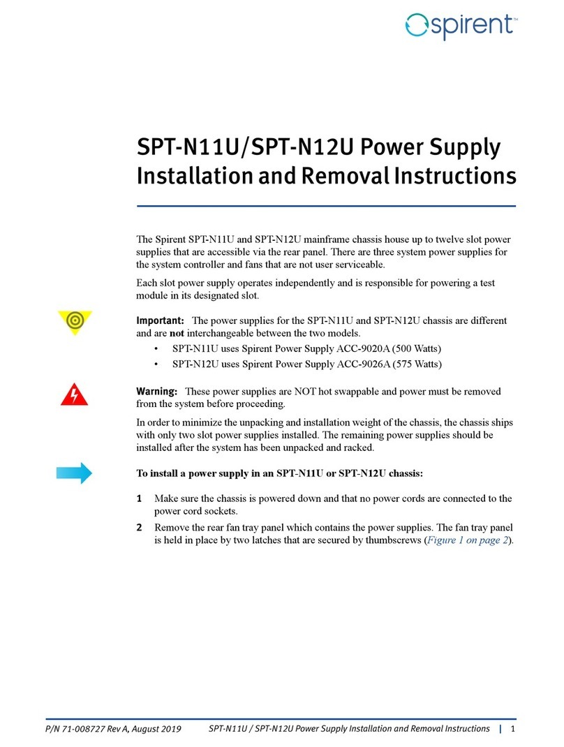 Spirent SPT-N11U Installation and Removal Instructions