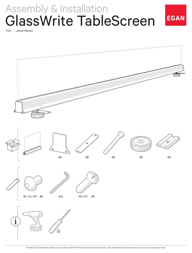 EGAN GlassWrite TableScreen TSG Assembly & installation