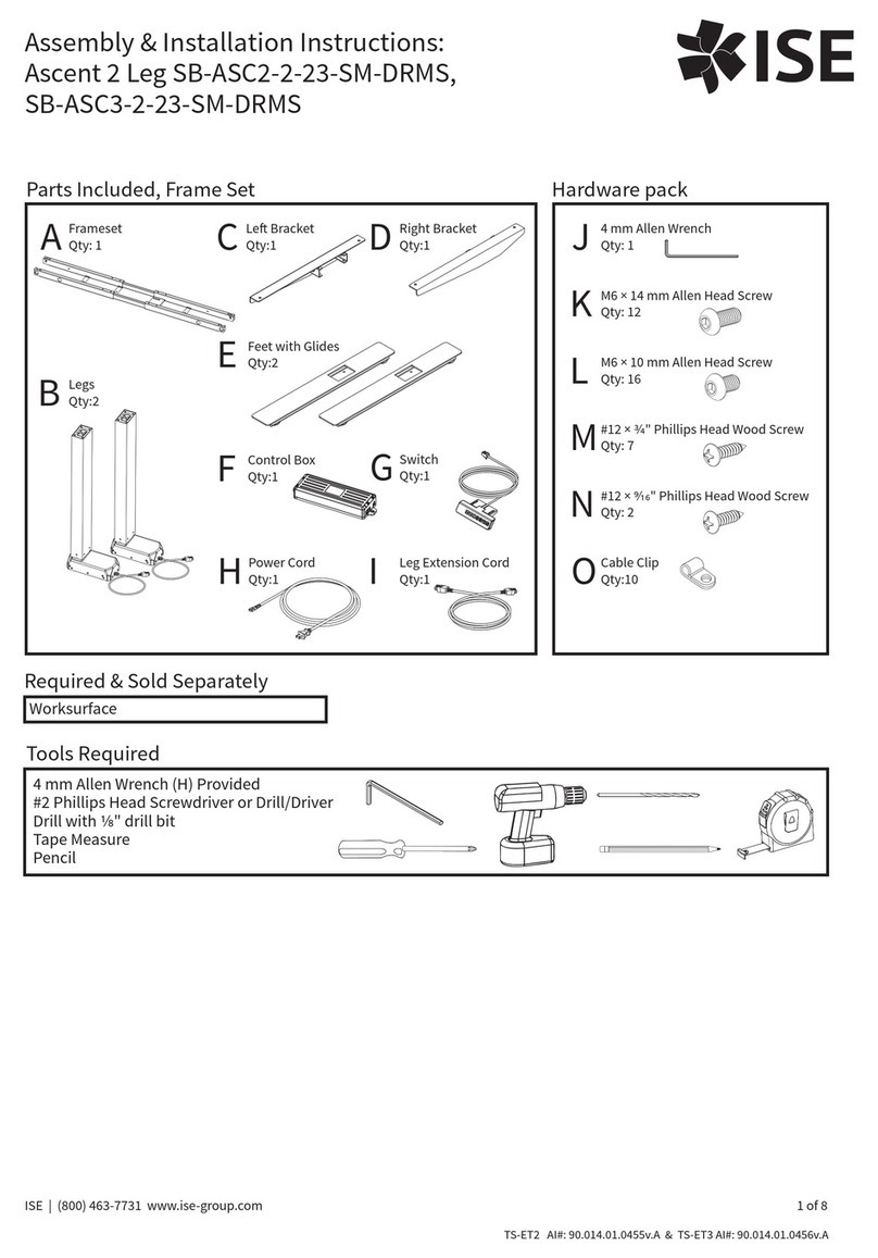ISE Ascent 2 Leg SB-ASC2-2-23-SM-DRMS Assembly/installation instructions