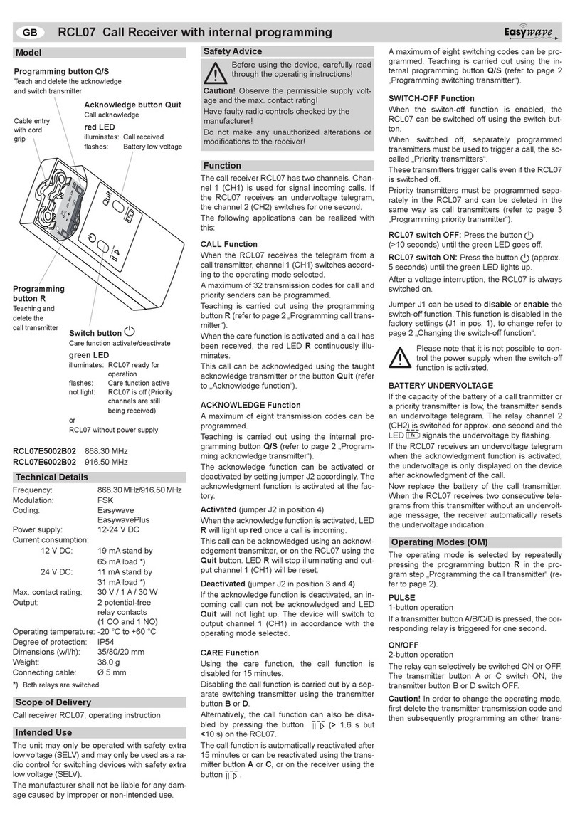 Eldat Easywave RCL07 User manual
