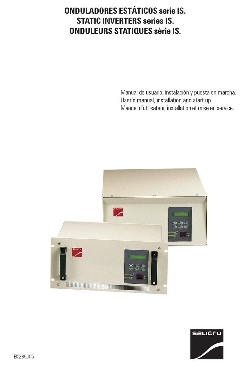 Salicru IS Series User's manual, installation and start-up Salicru IS Series User's manual, installation and start-up