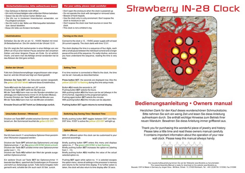 Mr. Nixie Strawberry IN-28 owner's manual