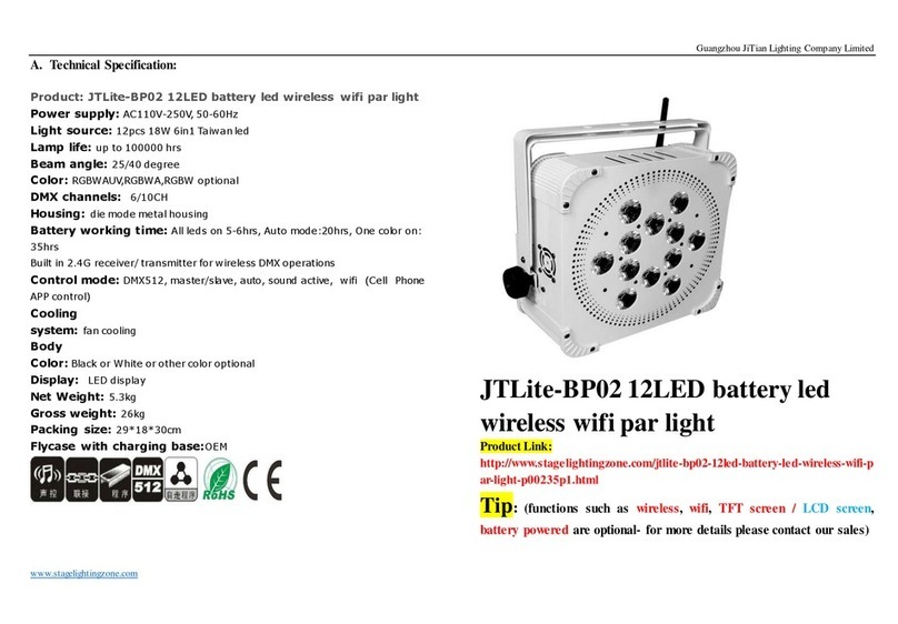 Guangzhou JiTian Lighting JTLite-BP02 User manual