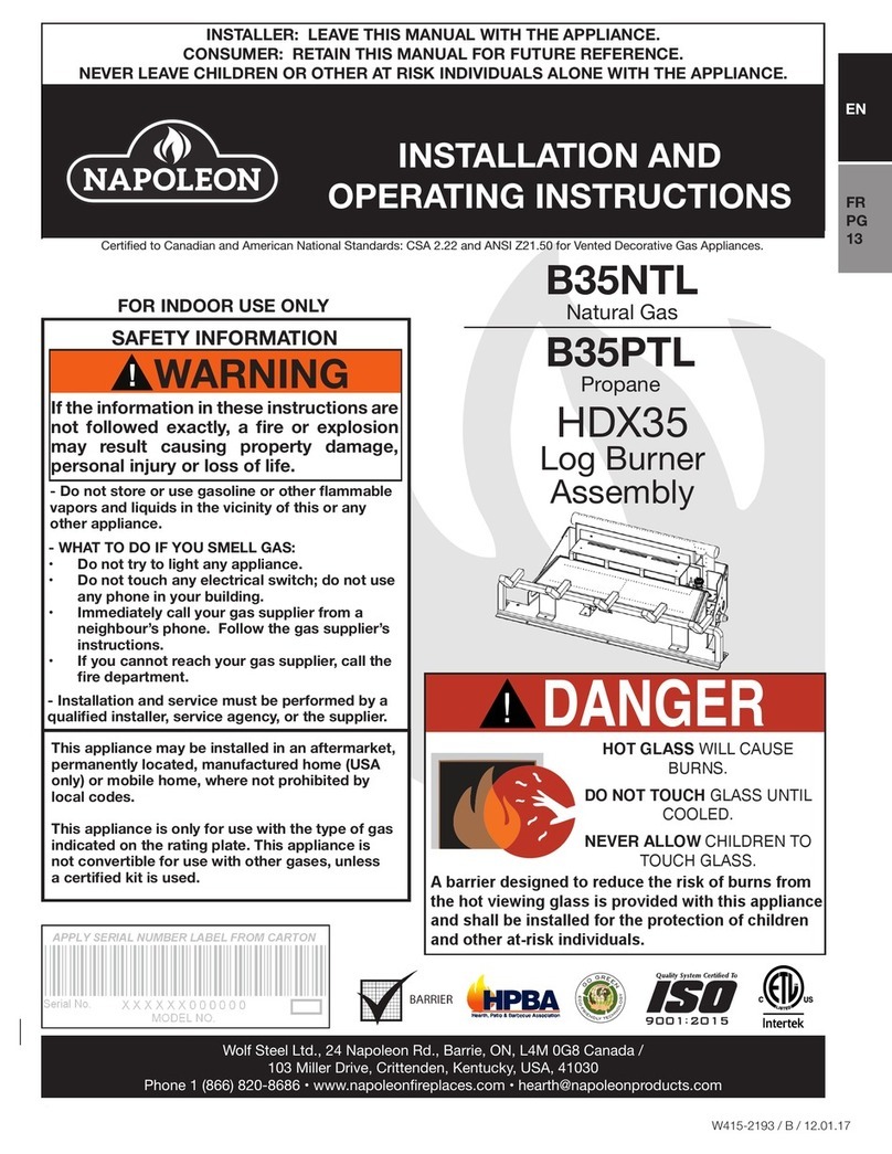 Napoleon B35PTL User manual
