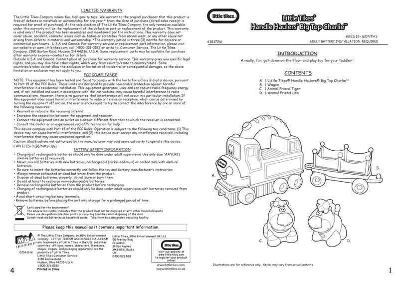Little Tikes Handle Haulers Big Top Charlie User manual