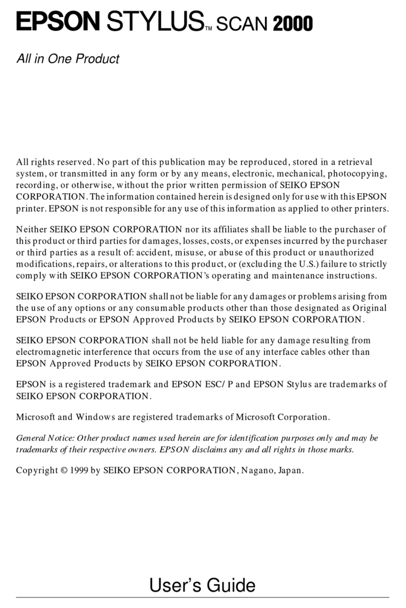 Epson Stylus Scan 2000 User manual