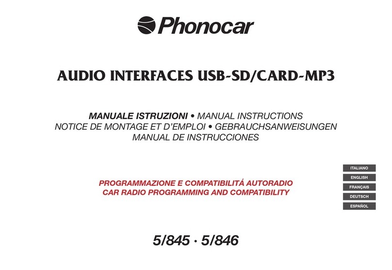 Phonocar 5/845 Manual instructions