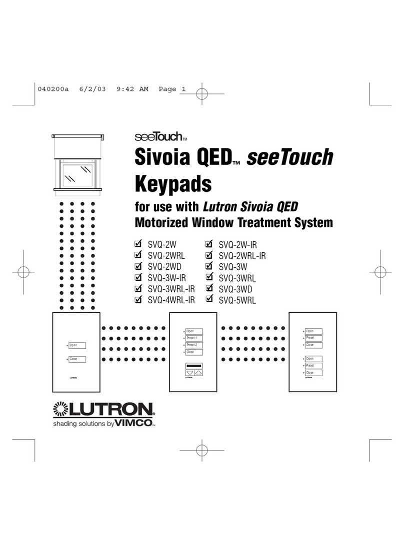 Vimco LUTRON Sivoya QED seeTouch SVQ-2WD manual