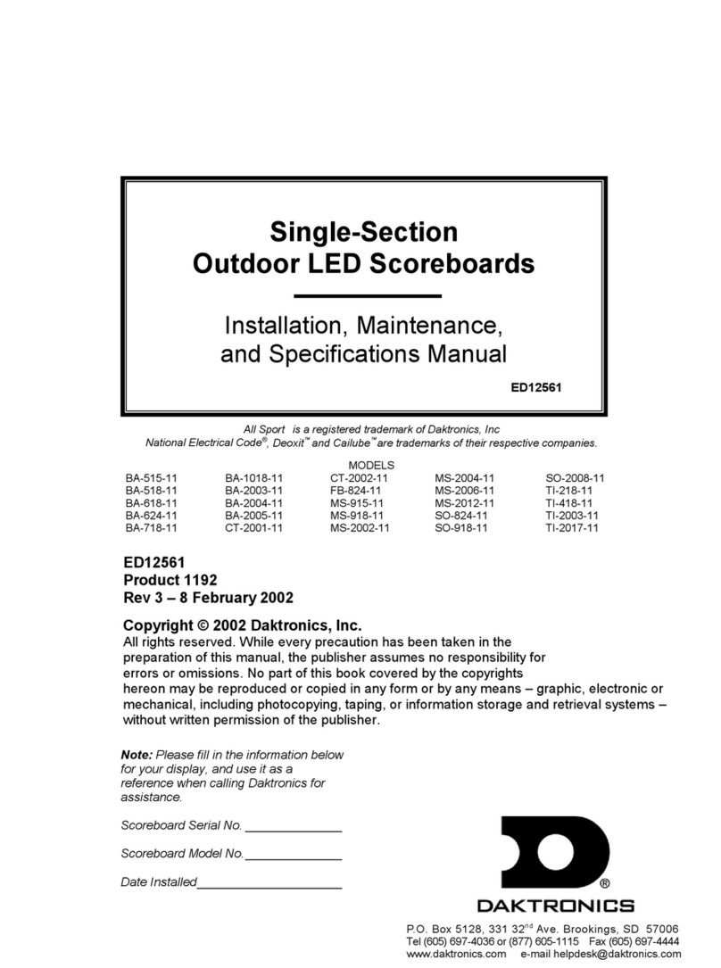 Daktronics BA-1018-11 Installation, Maintenance, and Specifications Manual