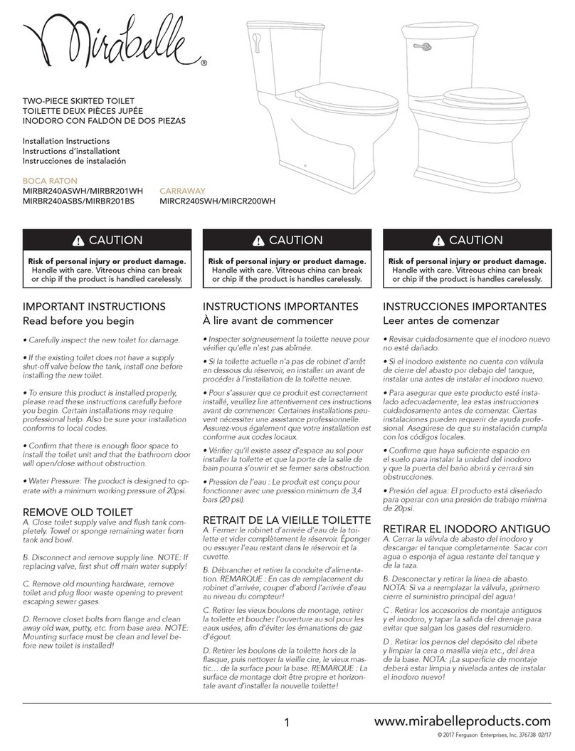 Mirabelle BOCA RATON MIRBR240ASWH User manual