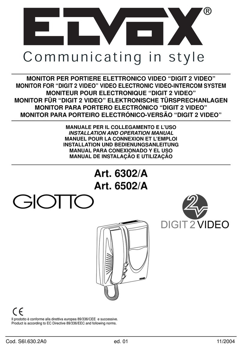 Elvox GIOTTO 6302/A User manual Elvox GIOTTO 6302/A User manual