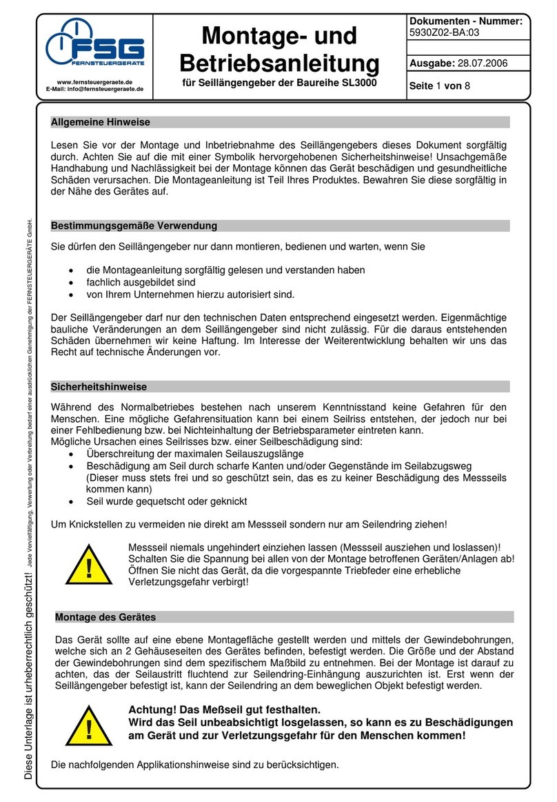 FSG SL3000 Mounting and operating instructions