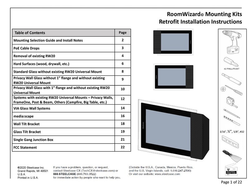 Steelcase RoomWizard Retrofit Installation Instructions