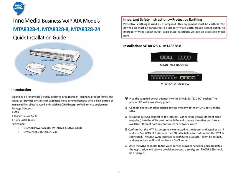 InnoMedia MTA8328-4 Quick installation guide