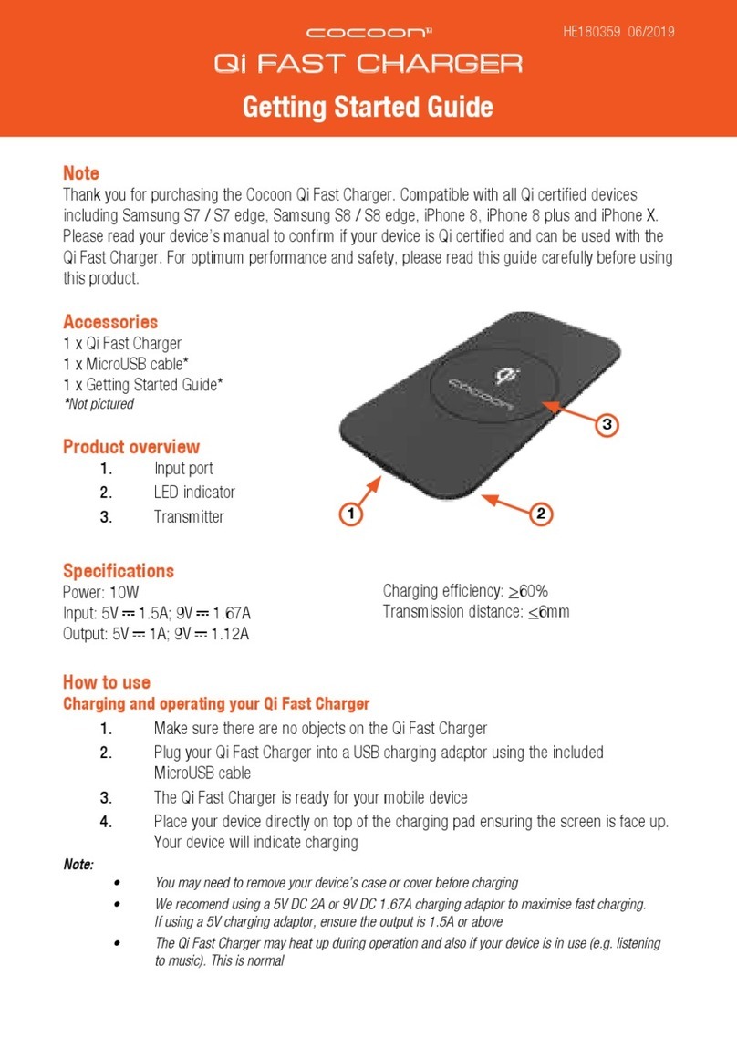 Cocoon Qi Fast Charger Getting started guide