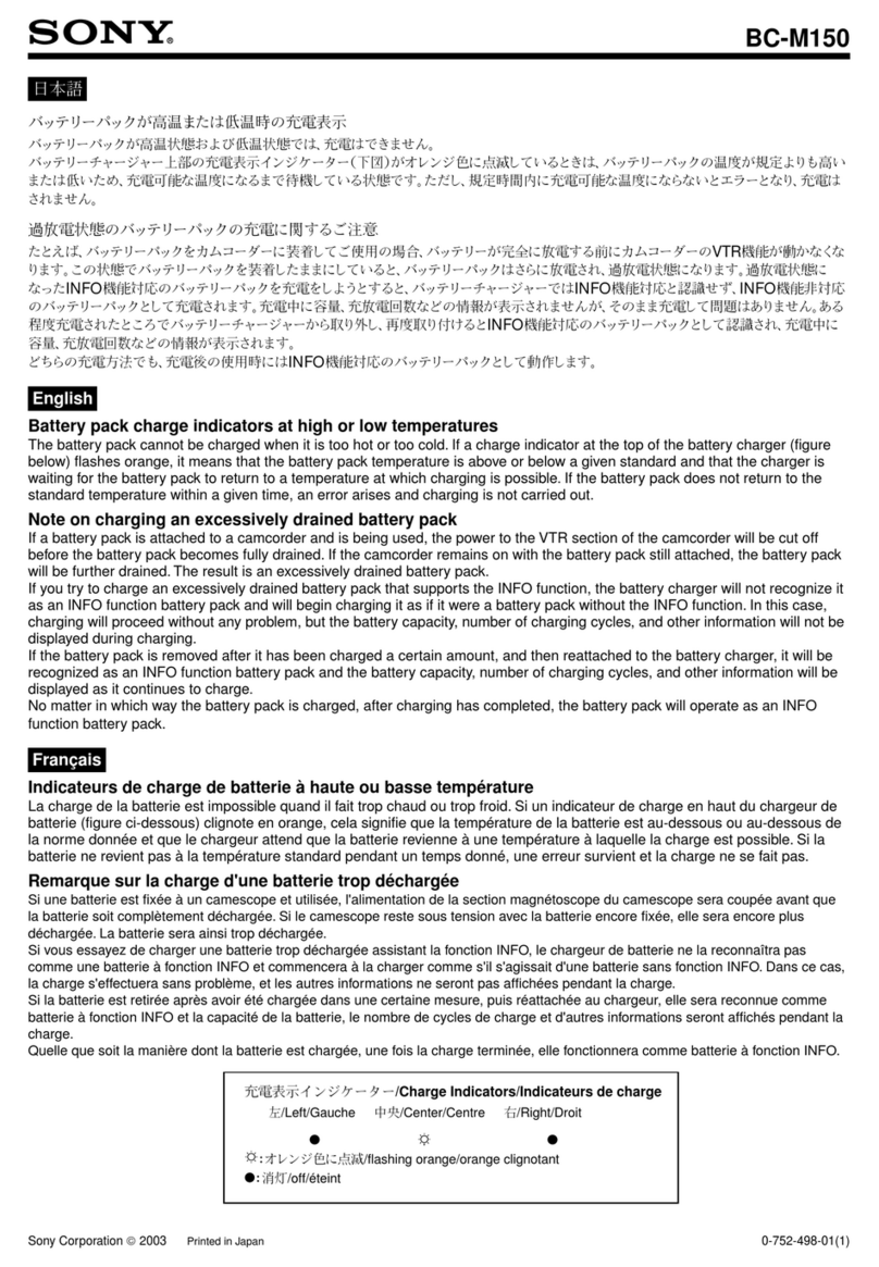 Sony BC M150 Installation and operating instructions