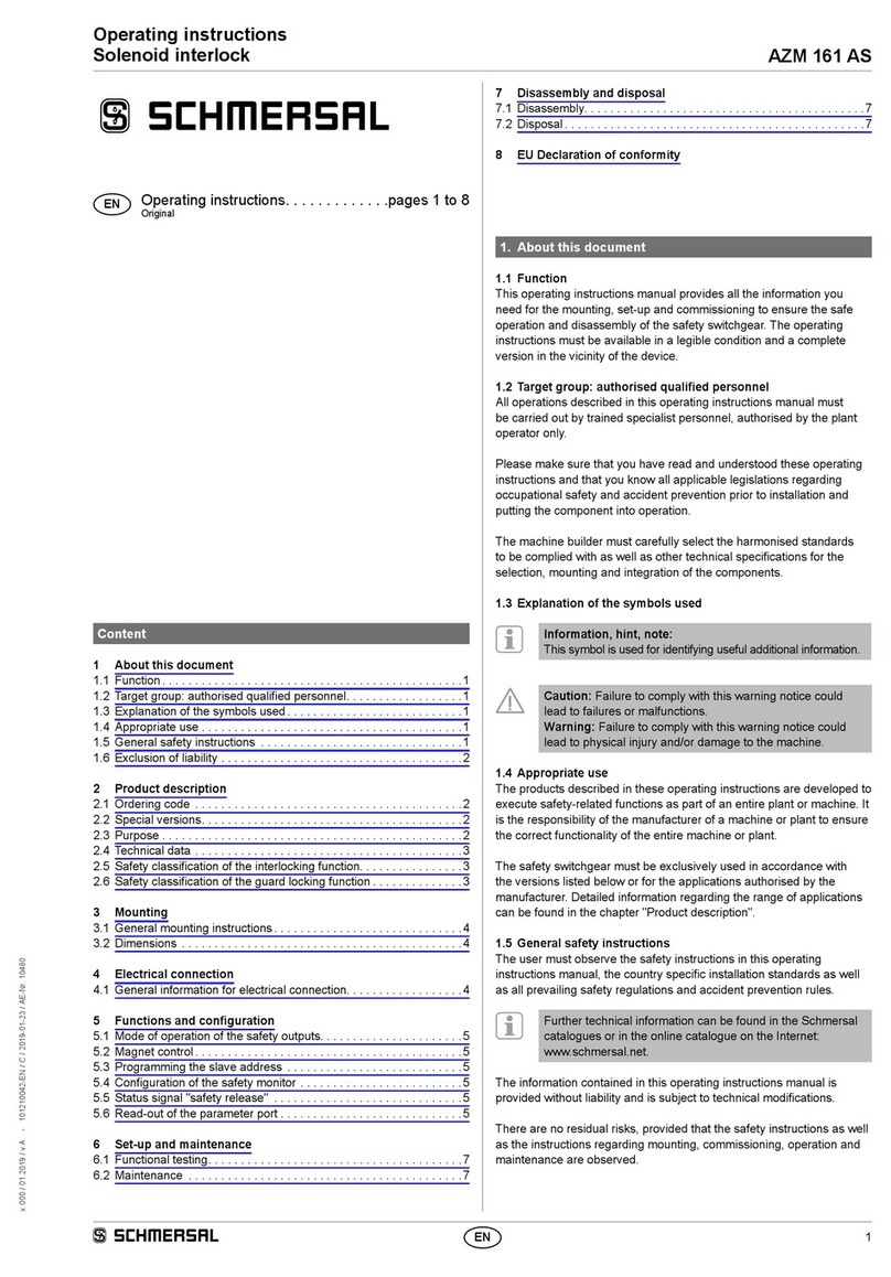schmersal AZM 161 AS operating instructions schmersal AZM 161 AS operating instructions