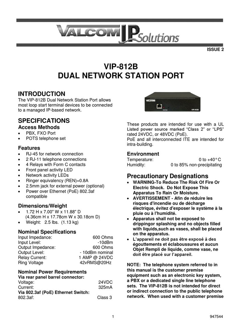 Valcom VIP-812B quick start guide