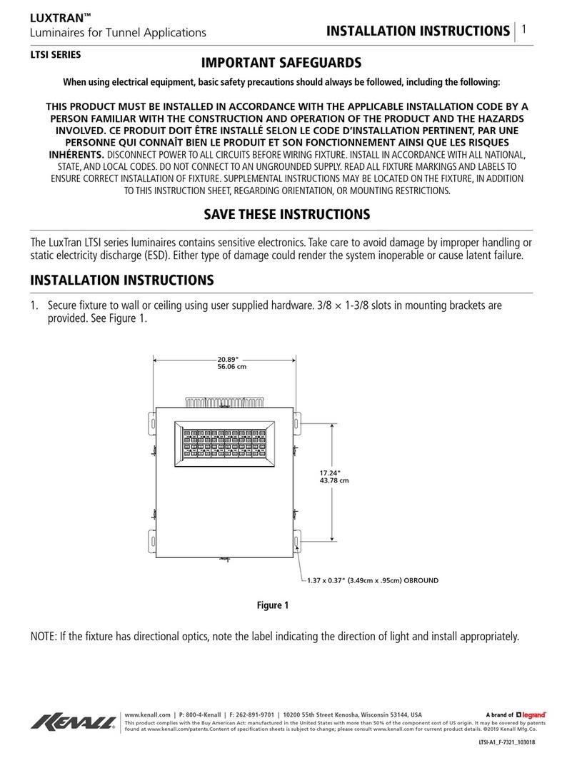 kenall LUXTRAN LTSI Series installation instructions kenall LUXTRAN LTSI Series installation instructions