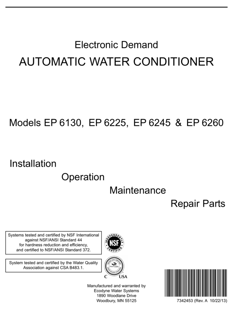 Ecodyne Water Systems EP 6130 Use and care manual