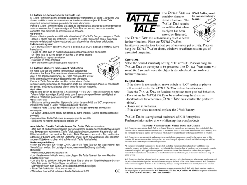 K-II TATTLE TALE quick start guide