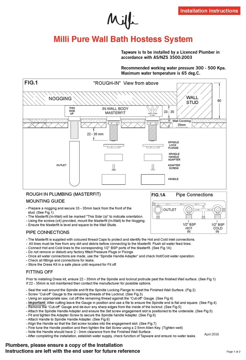 Milli Pure Wall Bath Hostess User manual