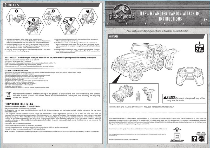 Mattel JURASSIC WORLD JEEP WRANGLER RAPTOR ATTACK... instructions