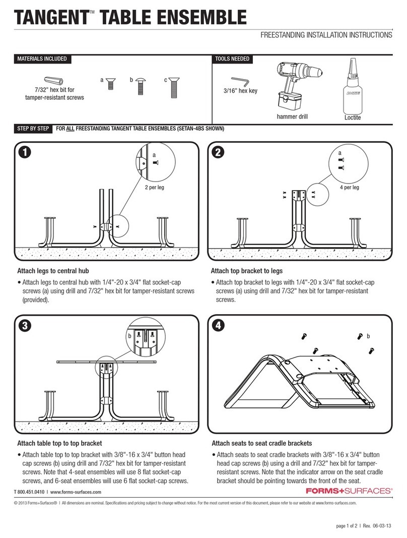 Forms + Surfaces TANGENT Series installation instructions